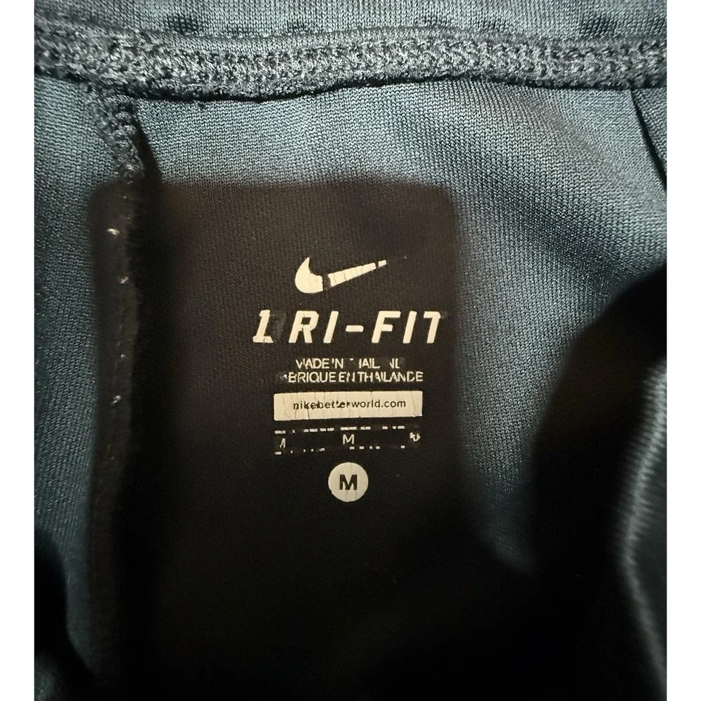 Nike Dri Fit Track Pants Womens Med Black Elastic Waist Pull On Zip Ankle EUC